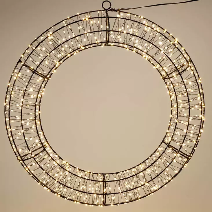 Valokranssi 50 cm 720 lämpimän valkoisella led valolla - Valokoristeet - 8721461179921 - 1