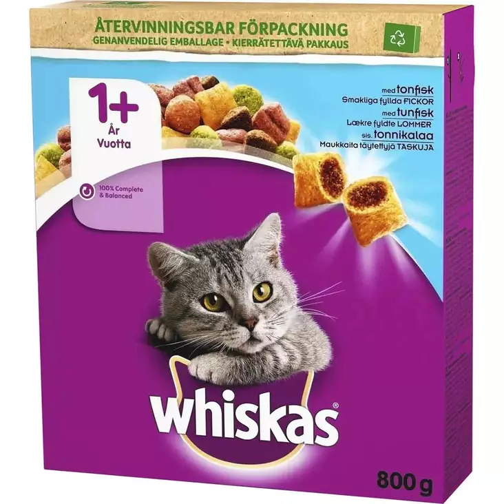 Whiskas 1+ tonnikala kissan kuivaruoka 800 g - Kissan kuivaruoka - 5900951294051 - 1