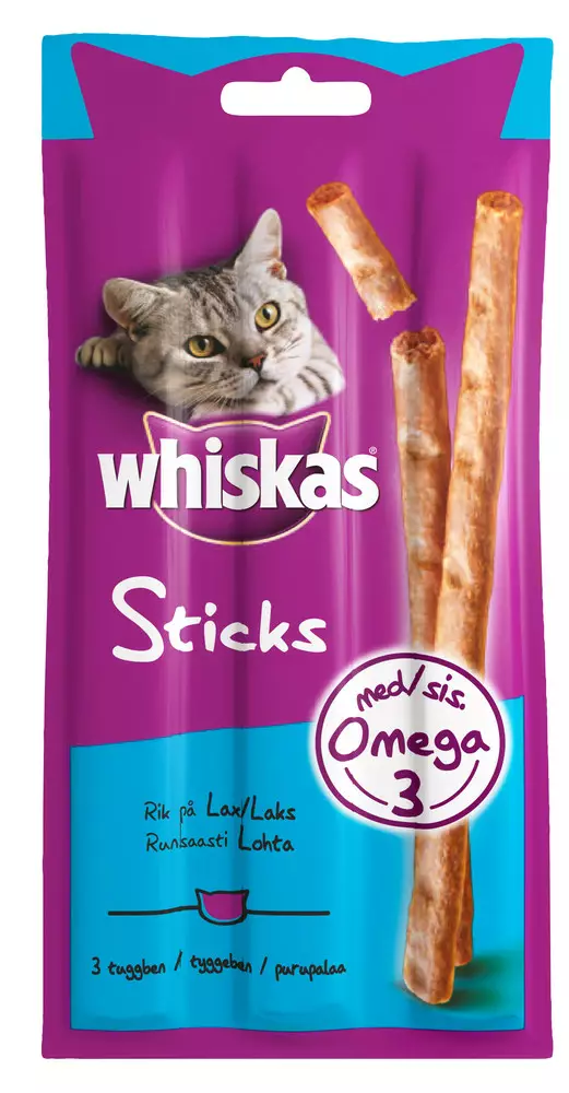 Whiskas Sticks lohi 3x6g - Kissan märkäruoka - 4008429046551 - 1