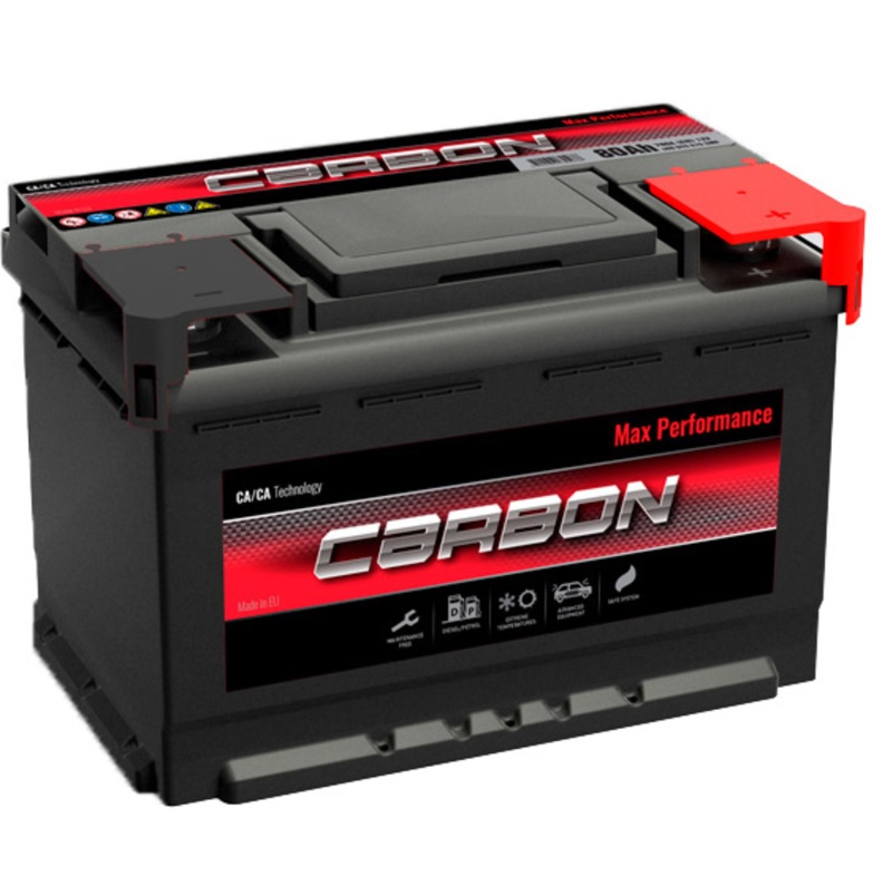 Akku Carbon 60Ah 242x175x190 480A Käynnistysakku 12V 60Ah 480A