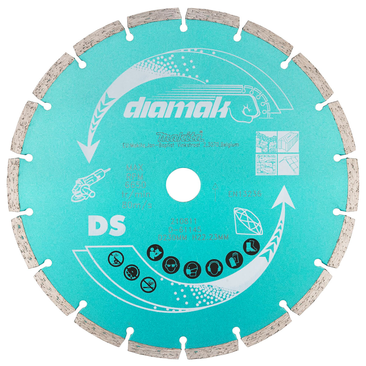Makita D-61173 Diamantschneidscheibe 230 Mm – Turbofelge Für Granit, Beton, Keramik | Nass- Oder Trockenschnitt