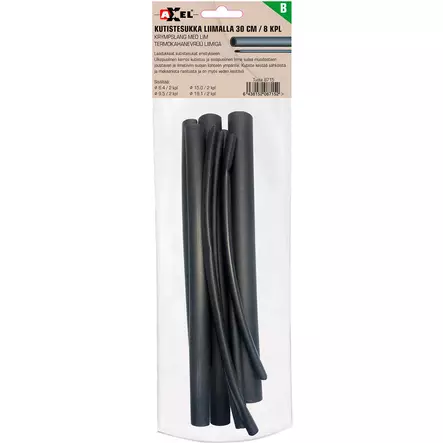 axxel kutistesukkalajitelma 30cm 8kpl - Kutistesukat ja yleistarvikkeet - 6438152087152 - 2