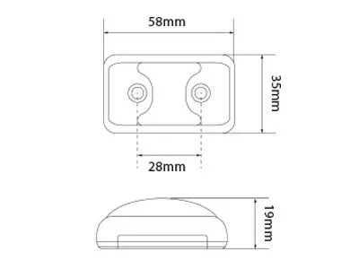 Led äärivalo keltainen 58x35x19mm - Peräkärryn äärivalot ja polttimot - 9335962002962 - 4