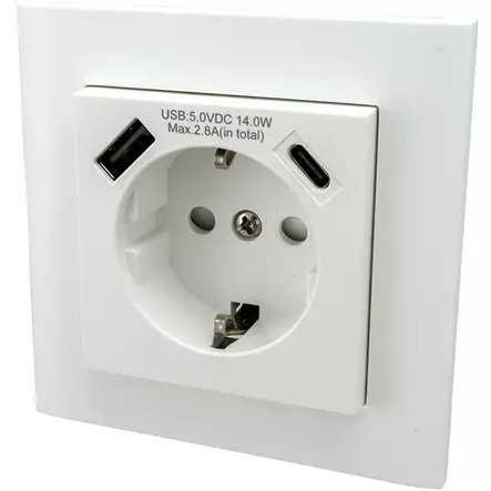 Usb a ja usb c latauspistorasia työpöytään - Pistorasiat  - 6438140952202 - 2