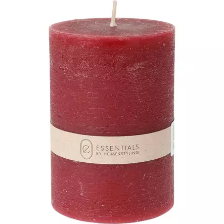 Tummanpunainen pöytäkynttilä 7x10 cm rustiikki - Pöytäkynttilät - 8720573841382 - 1