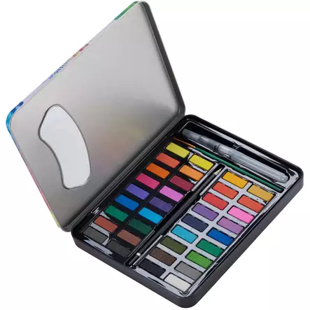 Vesivärisetti 36 kaunista vesivärisävyä - Värit, paletit ja maalit - 8721037363082 - 1