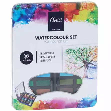 Vesiväripaletti 36 kaunista värisävyä helppo setti aloittaa vesivärimaalaus - Värit, paletit ja maalit - 8721037363082 - 2