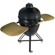 18 tuuman mattamusta kamado grilli bambuisilla sivupöydillä - Hiiligrillit - 6438168119632 - 1