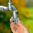 Hanaliitin 33,3mm etunäkymä, anti splash rakenne näkyvissä - Vesiletkuliittimet - 4078500056472 - 4