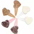 Ibero hiuspinni sydän 6 kpl glitterpinnit lasten kampauksiin - Hiuslenkit, pinnit ja korut - 6413890041772 - 1