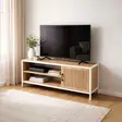 Tv taso kaapilla puun sävyinen runko ja valkoiset jalat - Seinähyllyt ja hyllyköt - 8721037532532 - 2