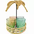 Juomalasit palmu 300 ml nelja eri varia palmuaiheisessa korissa - Mukit, lasit, lautaset ja muut astiat  - 8721037858182 - 1