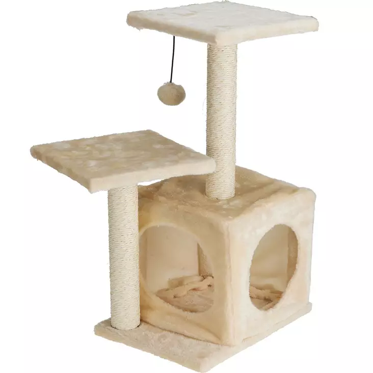 Kissan raapimapuu nukkumapesällä 35x27x61 cm - Kissan lelut ja virikkeet - 8721037783132 - 1