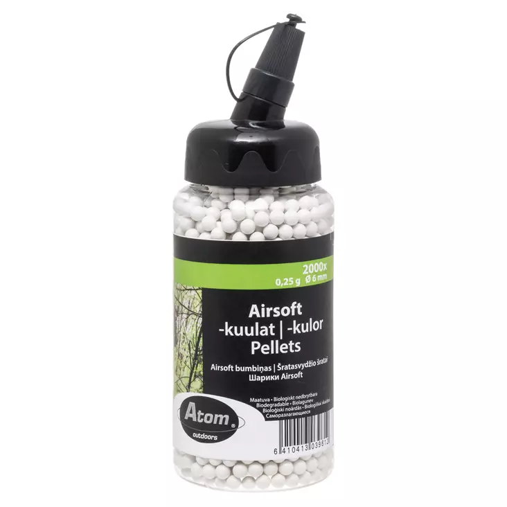 airsoft kuulat 2000kpl 0,25g - Ilmakiväärin luodit 5,5mm ja 6,35mm - 6410413039612 - 1
