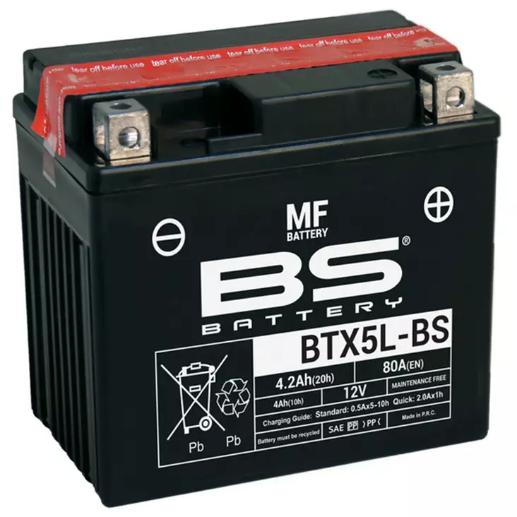 akku BTX5L-BS 4,2Ah 12V moottoripyörään - Pienkoneakut 2-5Ah - 3661451001182 - 1