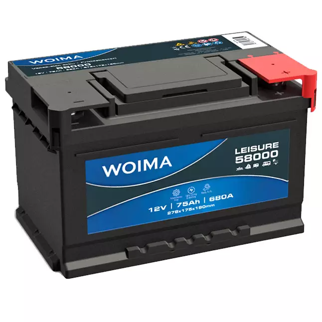 Woima leisure 75ah vapaa ajan akku pitkällä purkuvirralla - Auton akut 30-300Ah - 6438255806582 - 1