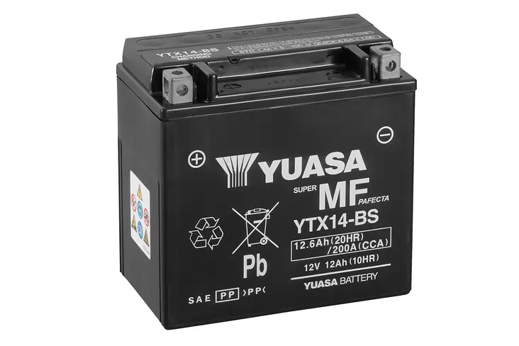 Akku Yuasa YTX14-BS (CP) 12V 12Ah 150A - Pienkoneakut 10-30Ah - 6438471275902 - 2