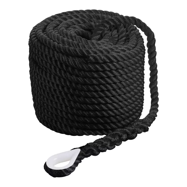 Ankkuriköysi Qvarken Classic koussilla 14mm 40m musta - Veneen kiinnitysköydet ja kettingit - 6438235214222 - 1
