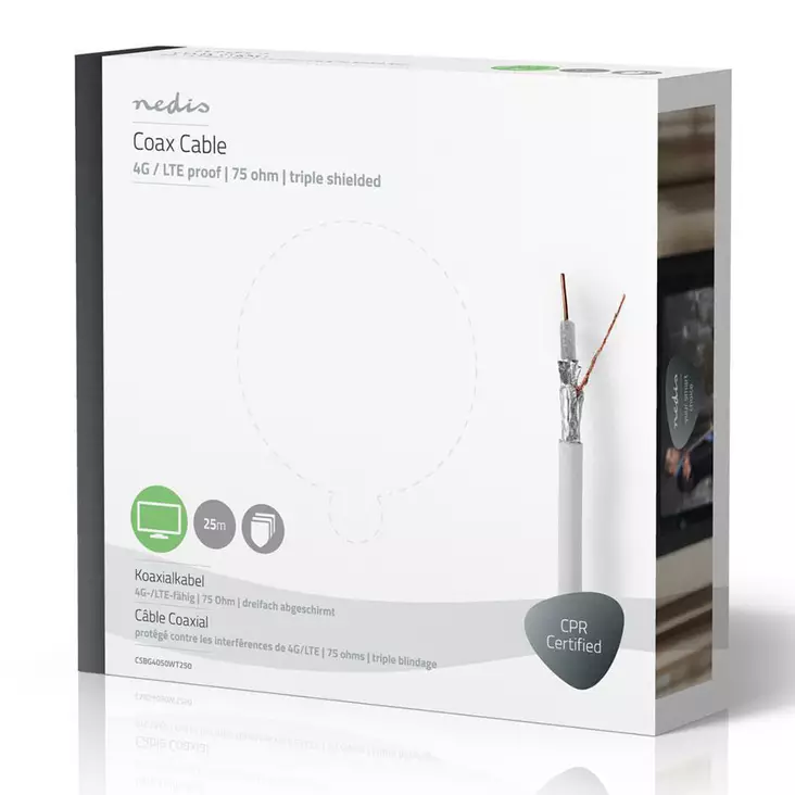 Antennijohto 25 m 75ohm - Antennijohdot ja liittimet - 5412810306602 - 1