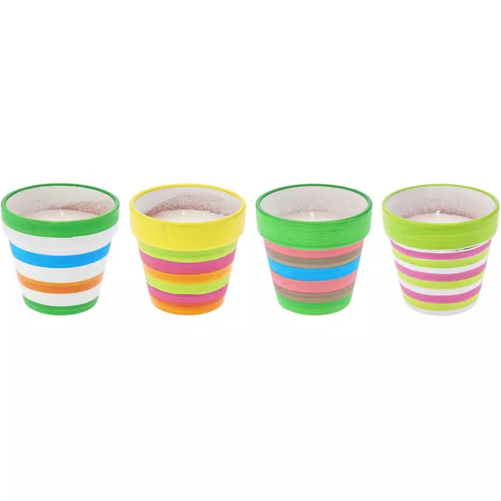 Kynttilä värikkäässä savikipossa lajitelma - Pöytäkynttilät - 8721037423342 - 1