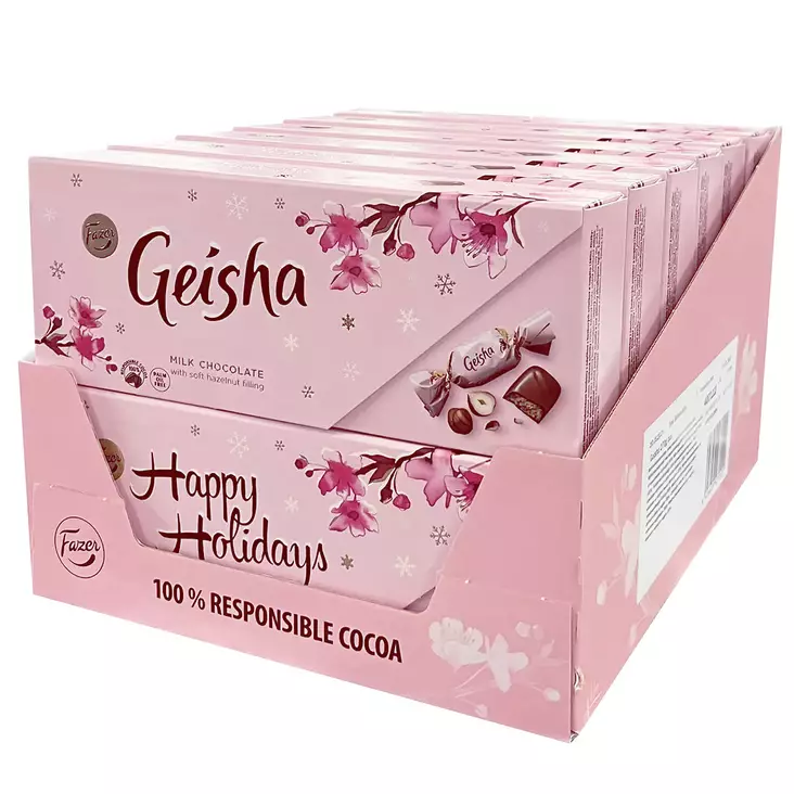 Geisha tukkupakkaus 12kpl box - Suklaalevyt ja konvehdit - 6416453471122 - 1