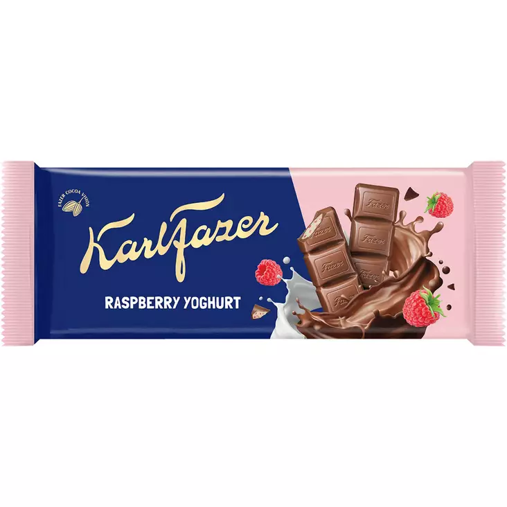 Karl fazer vadelmajogurtti suklaalevy 100 g - Suklaalevyt ja konvehdit - 6416453056152 - 1