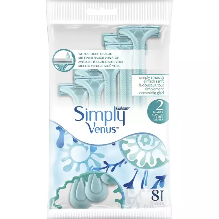 Gillette simply venus 2 kertakäyttöhöylät 8 kpl pakkauksessa - Henkilökohtainen hygienia - 7702018024612 - 1