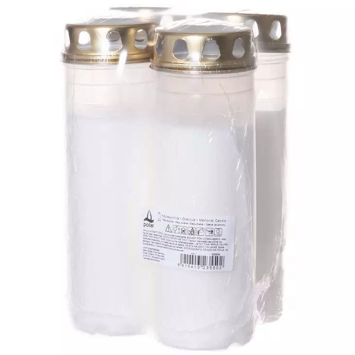 Hautakynttilä 4 kpl pitkä paloaika - Hautakynttilät - 6410413235502 - 1