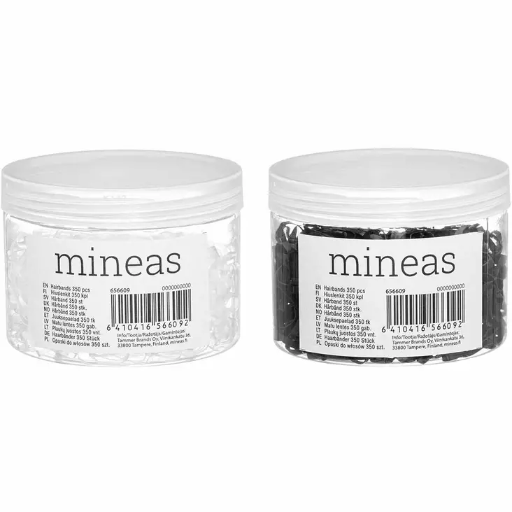 Hiuslenkit 350 kpl pienet musta kirkas - Hiuslenkit, pinnit ja korut - 6410416566092 - 1