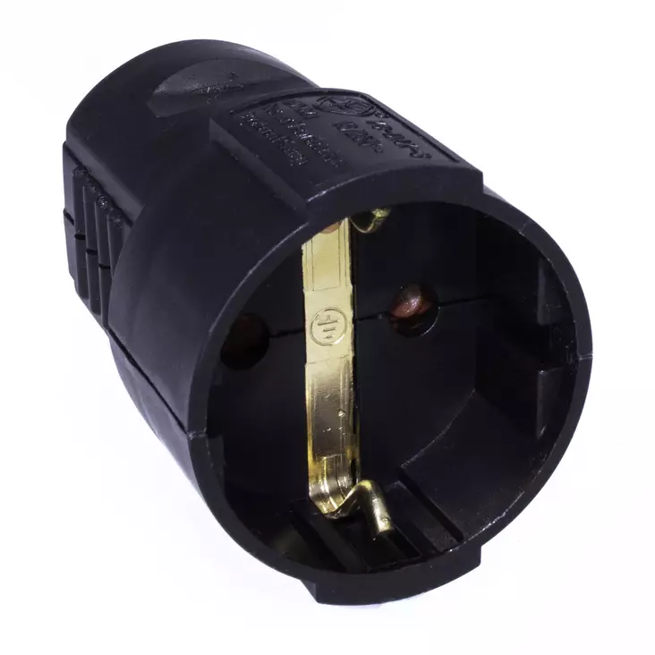 Jatkopistorasia 1 osainen maadoitettu musta - Jatkojohdot sisäkäyttöön 230V - 6438149403422 - 1