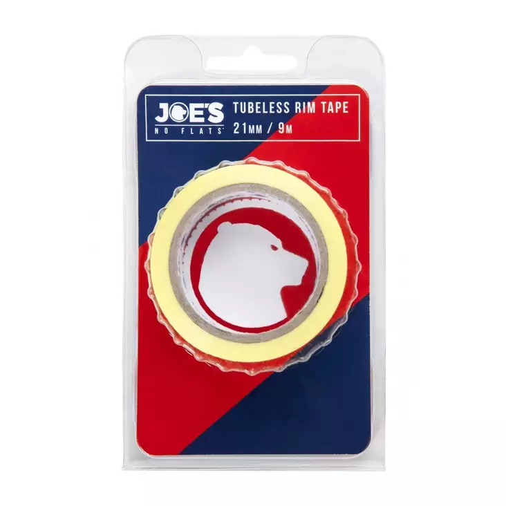 Vanneteippi JOE´S, Tubeless 9m, leveys 21mm, keltainen - Polkupyörän voiteluaineet ja työkalut - 7290101185222 - 1