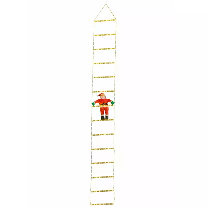 Ho ho ho joulupukki valotikkailla 2,2 m - Valokoristeet - 6435200322302 - 1