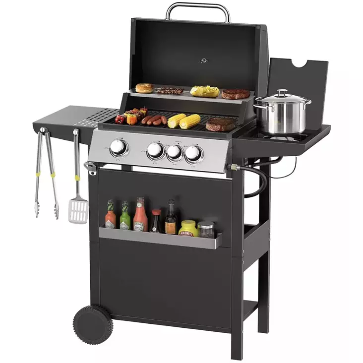 Kaasugrilli 3+1 musta - Kaasugrillit - 6438168119502 - 1