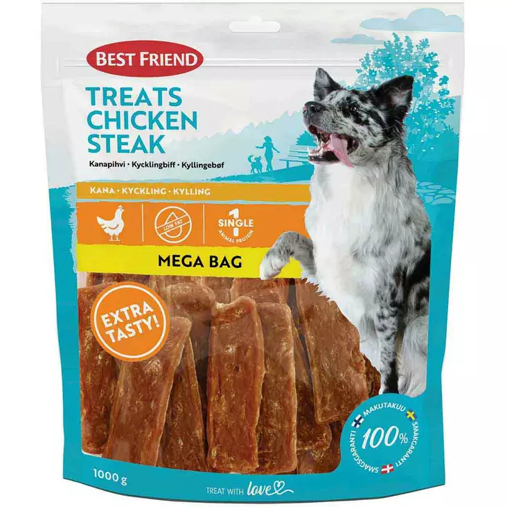 Best friend treats kanapihvi 1000 g koiran makupalat - Koiran puruluut, purutikut ja pururullat - 5700551173592 - 1