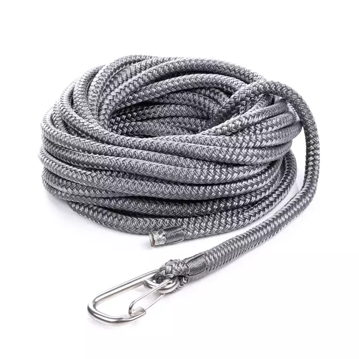 Kiinnitysköysi Qvarken Dockline karbiinihaalla 12mm 12m harmaa - Veneen kiinnitysköydet ja kettingit - 6438235214932 - 1