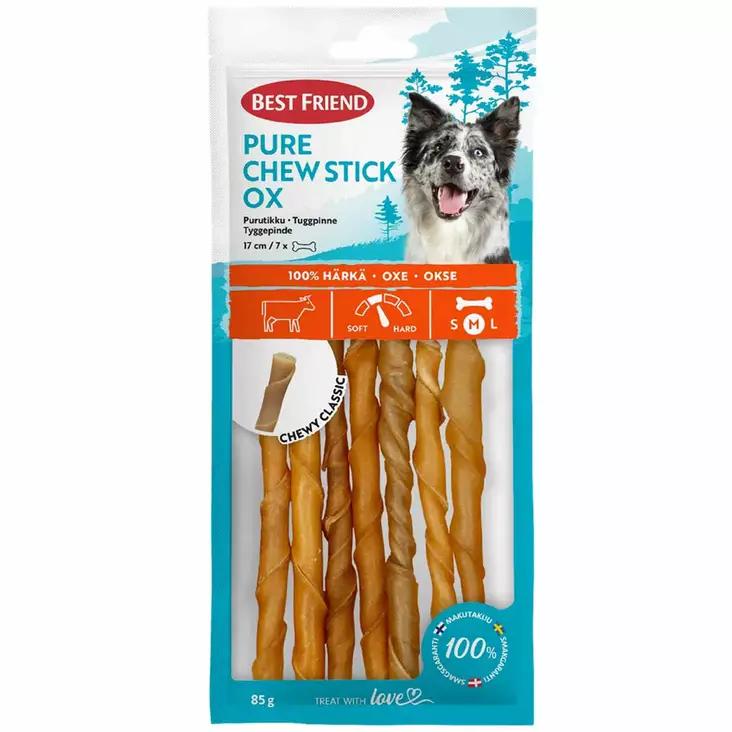 Best friend pureskelutikut pure 100 härkätikut - Koiran puruluut, purutikut ja pururullat - 5700551173202 - 1