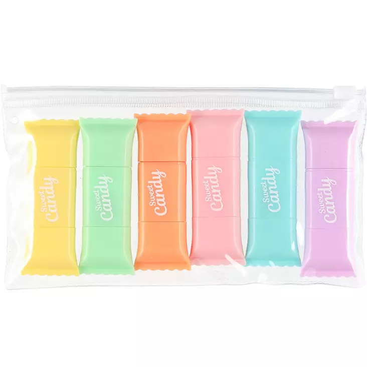Korostuskynä candy 6 kpl lajitelma - Tussit, kynät ja kynäharpit - 6410416441122 - 1