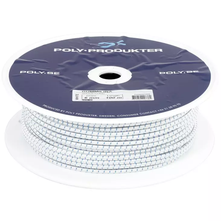 kumiköysi valkoinen 6mm - Mustekalat ja kumiköydet - 7314250007362 - 1