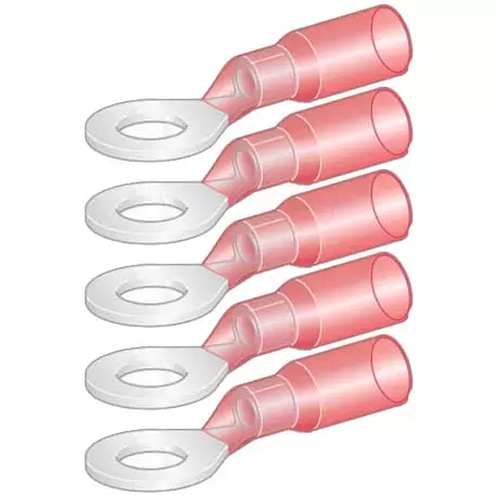 kutisterengasliitin M4 0,5-1,5mm2 5kpl punainen - Kutistesukat ja yleistarvikkeet - 6438255200632 - 1