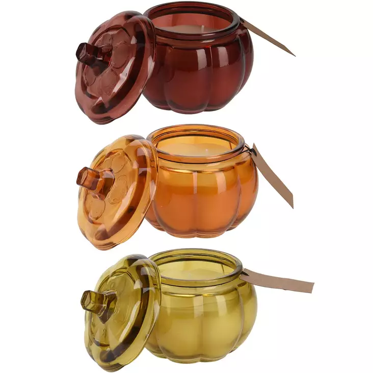 Lasikynttilä kurpitsa lajitela - Pöytäkynttilät - 8720573758772 - 1