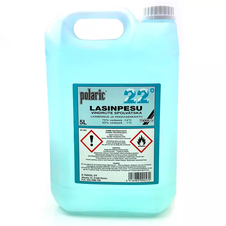 Lasinpesuneste 5L -22°C Polaric etanoli - Auton lasinpesunesteet - 6416983090572 - 2