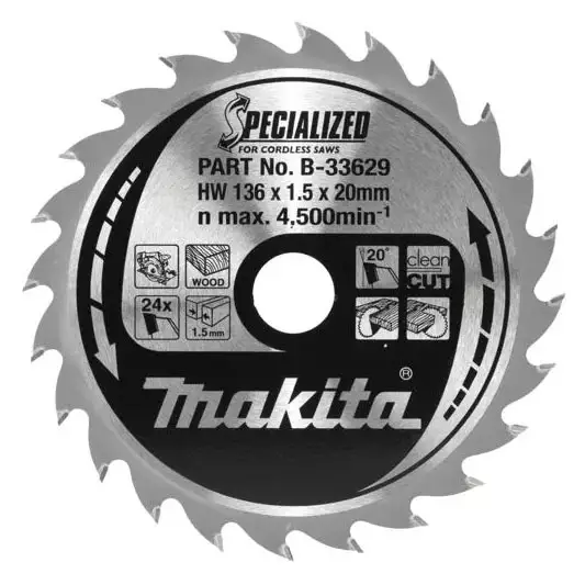 Makita sirkkelinterä 136 mm 24h - Sirkkelinterät - 088381422512 - 1