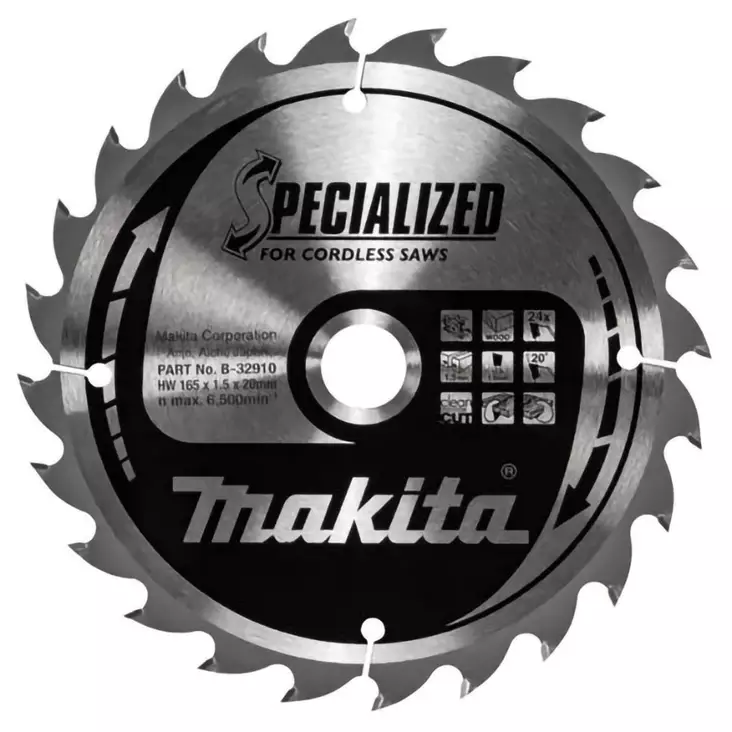Makita sirkkelinterä 165mm 24z - Sirkkelinterät - 088381421782 - 1