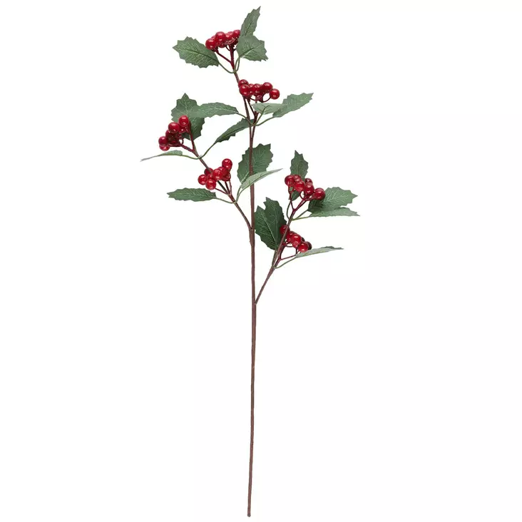 Koristeoksa punaiset marjat 55cm - Havukranssit ja havuköynnökset - 6410416576282 - 1