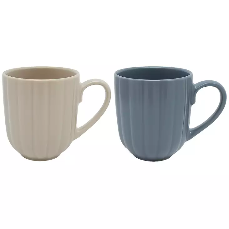 Muki 38 cl beige ja siniharmaa ? kestävät ja kauniit astiat arjen ja juhlan kattauksiin - Mukit, lasit, lautaset ja muut astiat - 5714988075152 - 1