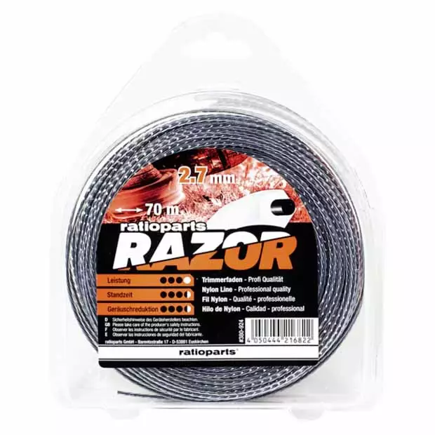 Kestävä trimmerin siima razor 2,7 70m - Trimmerin siimat ja siimapäät - 4050444216822 - 1