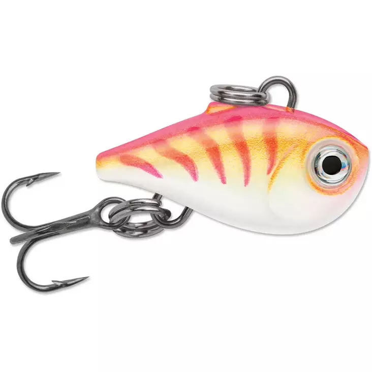 Rapala nano rap pink tiger uv mikropilkki, pieni värikäs viehe jossa uv pinnoite ja räminäkuulat - Pilkkimorrit, pilkkivärikoukut ja koukut - 022677372952 - 1