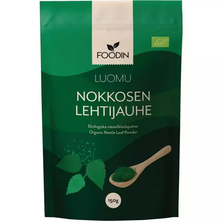 Foodin luomu nokkosen lehtijauhe 150 g - Vitamiinit ja jauheet - 6430051826962 - 2