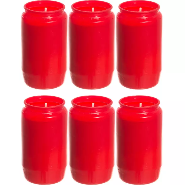 öljykynttilä punainen 55h 6kpl - Öljykynttilät ja roihut - 6410412469632 - 1