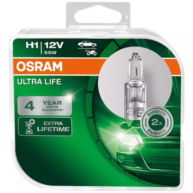 Pitkäikäinen osram h1 ultra life ajovalopolttimo - Halogeenipolttimot - 4008321416162 - 1